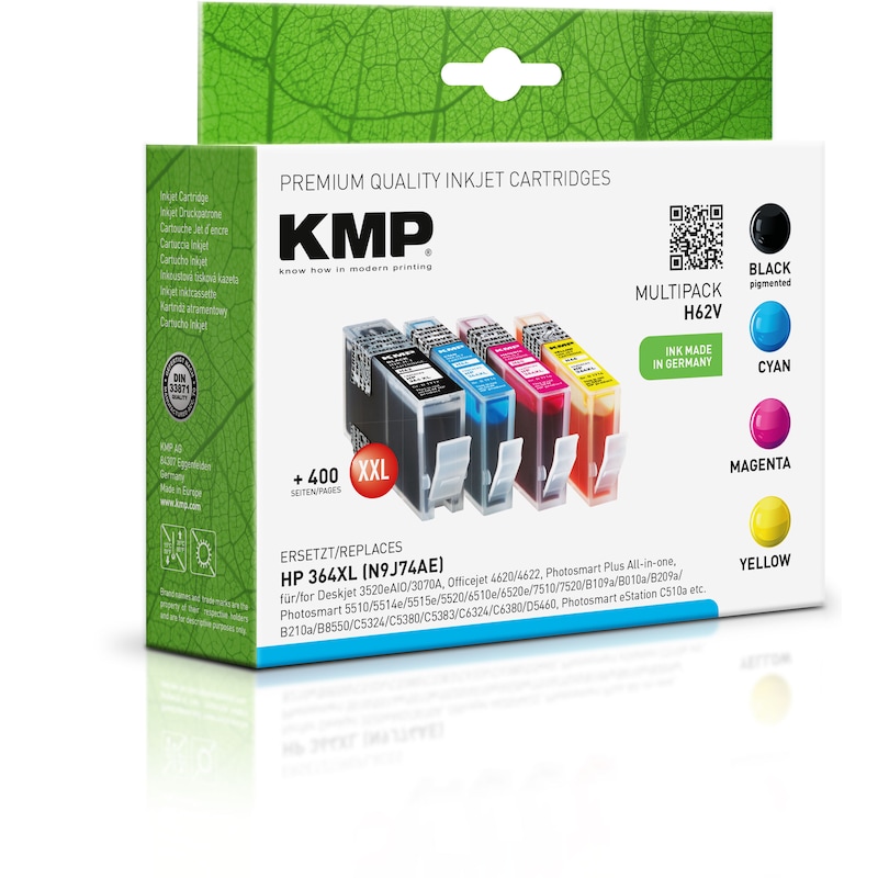 ersetzt HP günstig Kaufen-KMP Tintenpatronen Multipack ersetzt HP 364XL (N9J74AE). KMP Tintenpatronen Multipack ersetzt HP 364XL (N9J74AE) <![CDATA[• KMP H62V Druckerpatronen Multipack kompatible zu HP 364XL N9J74AE • Multipack: Schwarz, Cyan, Magenta, Gelb • Inhalt: Schwarz ca. 2