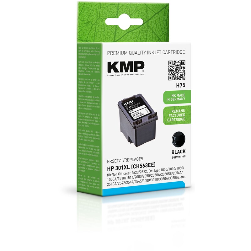 20 XL günstig Kaufen-KMP Tintenpatrone Schwarz ersetzt HP 301XL (CH563EE). KMP Tintenpatrone Schwarz ersetzt HP 301XL (CH563EE) <![CDATA[• KMP H75 Druckerpatrone kompatibel zu HP 301XL (CH563EE) • Farbe: Schwarz • Inhalt: 8ml • Kompatibel zu: HP Officejet 4630 / 2620 / Envy 4