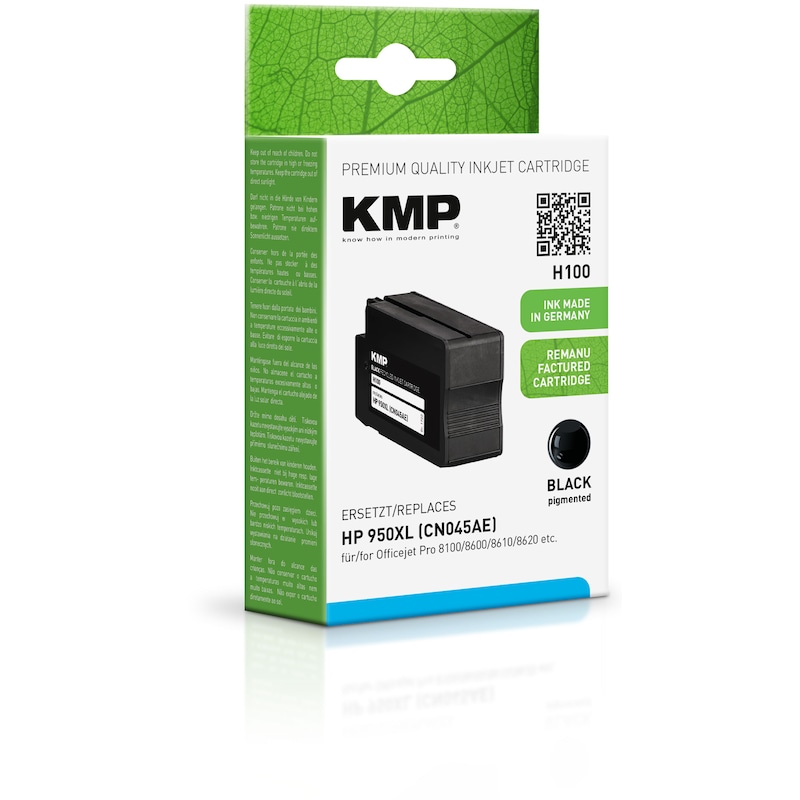 ersetzt HP günstig Kaufen-KMP Tintenpatrone Schwarz ersetzt HP 950XL (CN045AE). KMP Tintenpatrone Schwarz ersetzt HP 950XL (CN045AE) <![CDATA[• KMP H100 Druckerpatrone kompatibel zu HP950XL (CN045AE) • Farbe: Schwarz • Inhalt: 80ml • Kompatibel zu: OfficeJet Pro 8100 / 8600 Plus /