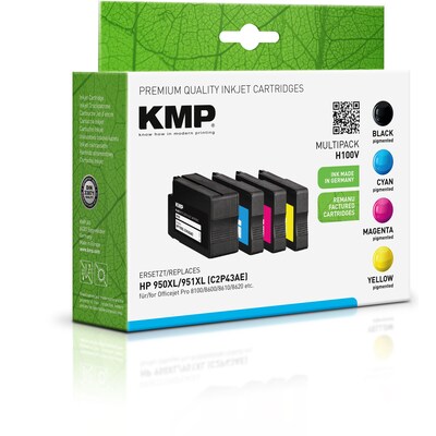 Multipack Kompatibel günstig Kaufen-KMP Tintenpatronen Multipack ersetzt HP 950XL + 951XL (C2P43AE). KMP Tintenpatronen Multipack ersetzt HP 950XL + 951XL (C2P43AE) <![CDATA[• KMP H100V Druckerpatronen kompatibel zu HP 950XL + 951XL (C2P43AE) • Farbe: Schwarz, Cyan, Magenta, Gelb • In