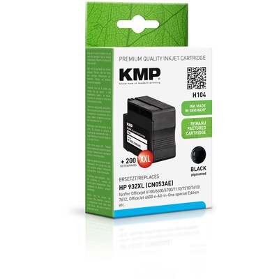 Farbe Schwarz günstig Kaufen-KMP Tintenpatrone Schwarz ersetzt HP 932XL (CN053AE). KMP Tintenpatrone Schwarz ersetzt HP 932XL (CN053AE) <![CDATA[• KMP H104 Druckerpatrone kompatibel zu HP932XL (CN053AE) • Farbe: Schwarz • Inhalt: ca. 35ml • Kompatibel zu: Officejet 6700 / 660