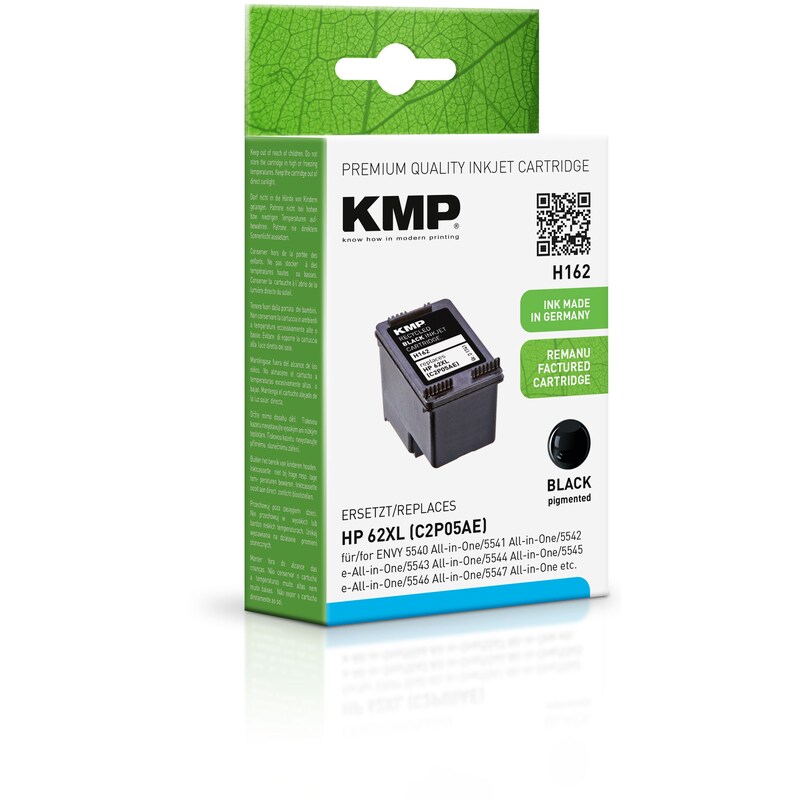 KMP Tintenpatrone Schwarz ersetzt HP 62XL (C2P05AE)