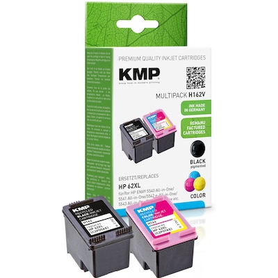 Tinte kompatibel günstig Kaufen-KMP Tintenpatronen Multipack Schwarz + Farbig ersetzt HP 62XL (C2P05AE, C2P07AE). KMP Tintenpatronen Multipack Schwarz + Farbig ersetzt HP 62XL (C2P05AE, C2P07AE) <![CDATA[• KMP H162V Druckerpatronen kompatibel zu HP62XL (C2P05AE, C2P07AE) • Farbe: Sc