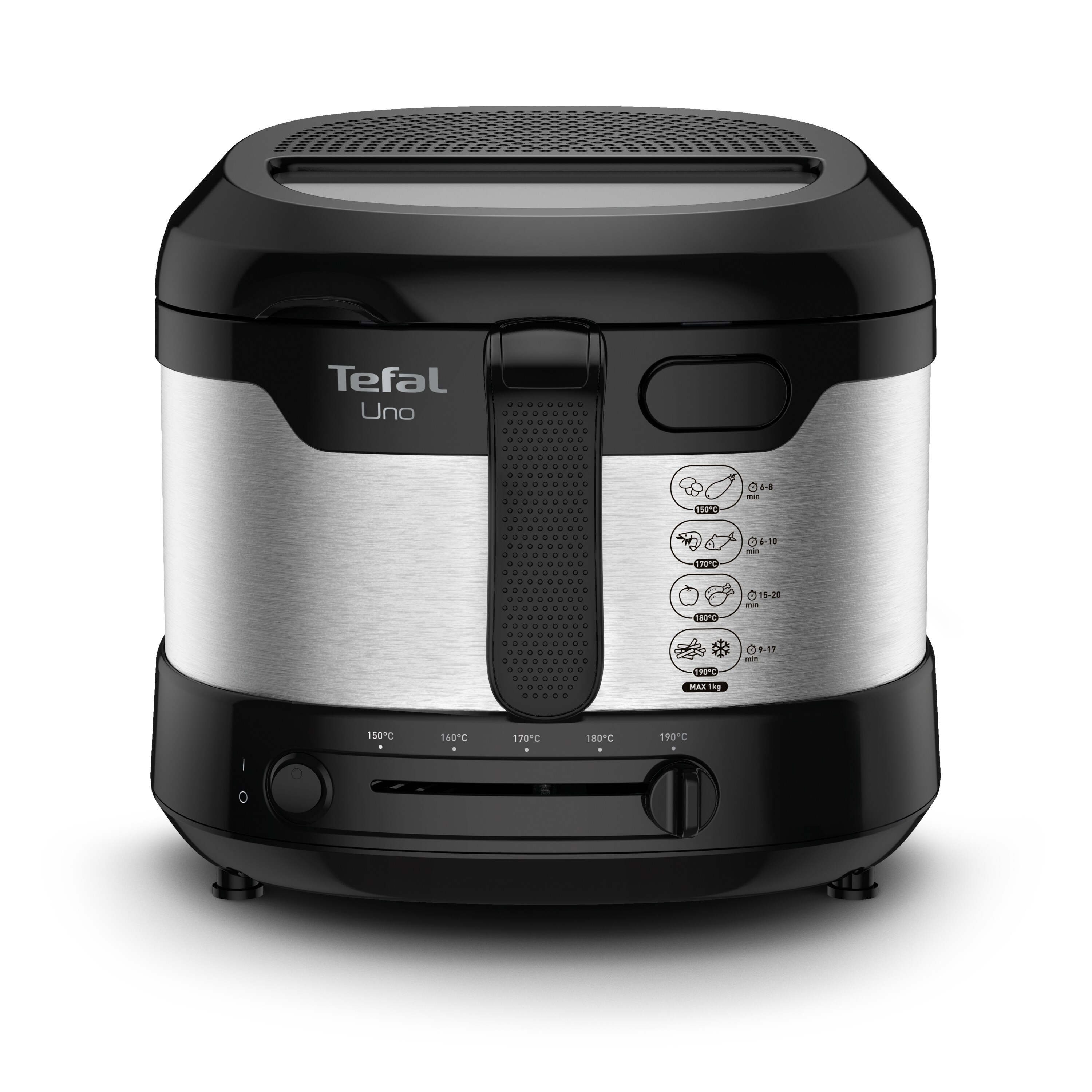 Tefal FF215D Fritteuse UNO M 1.600W, 1kg Edelstahl/schwarz