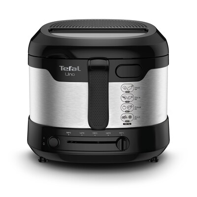 ST 600  günstig Kaufen-Tefal FF215D  Fritteuse UNO M 1.600W, 1kg Edelstahl/schwarz. Tefal FF215D  Fritteuse UNO M 1.600W, 1kg Edelstahl/schwarz <![CDATA[• kompakte Fritteuse für bis zu 1kg Frittiergut, 1,8l Volumen • einstellbares Thermostat von 150°C - 190°C • Tempera