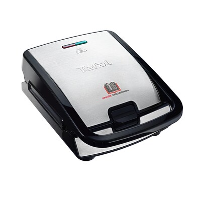 Tefal SW854D Waffeleisen Snack Collection 700W 4 Platten Schwarz/Edelstahl