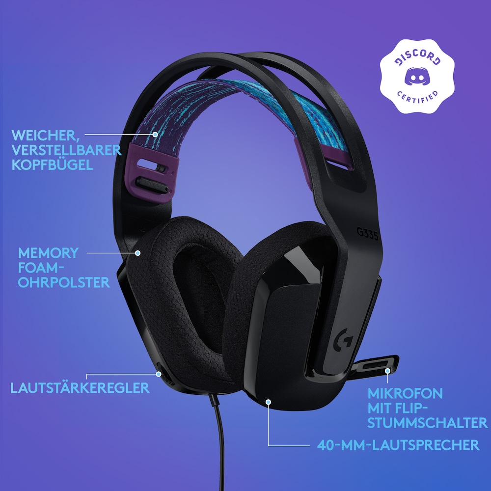 Logitech G335 Kabelgebundenes Gaming Headset Schwarz