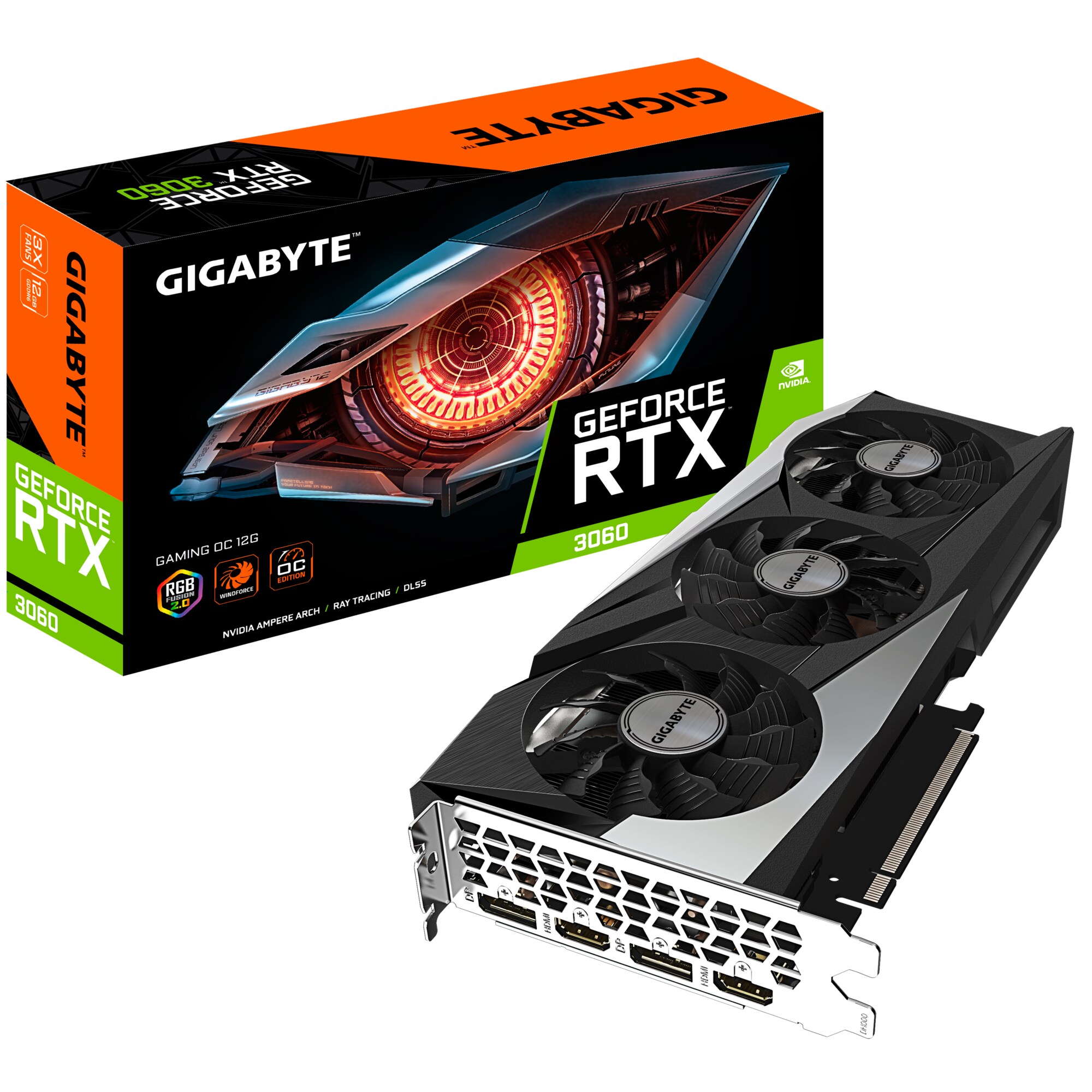 Gigabyte GeForce RTX 3060 Gaming OC 12GB GDDR6 Grafikkarte 2xHDMI, 2xDP