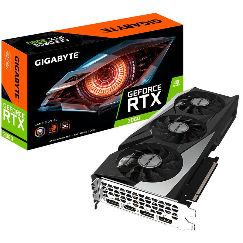 GIGABYTE GeForce RTX 3060 Gaming OC R2.0 12GB GDDR6 Grafikkarte 2xHDMI, 2xDP