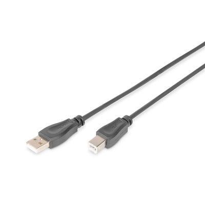 DIGITUS USB 2.0 Anschlusskabel, Typ A - B St/St, 1.8m, schwarz