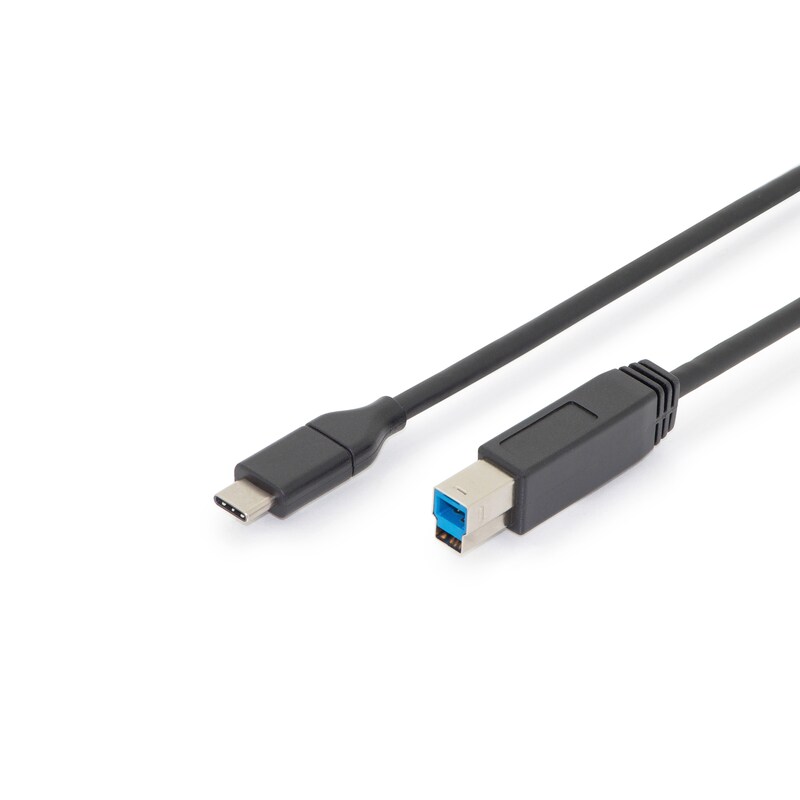 DIGITUS USB Typ-C Verbindungskabel, Typ C auf B St/St, 1,0 m, schwarz