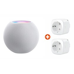 Apple HomePod mini wei&szlig; + Eve Energy 2er Pack - Smarte Steckdose mit Thread