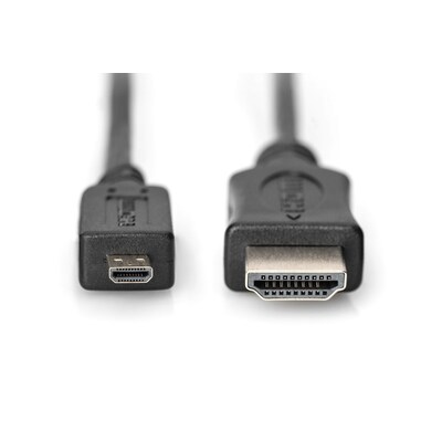 DIGITUS HDMI 4K Anschlusskabel, Typ D - A St/St, 2,0m, schwarz