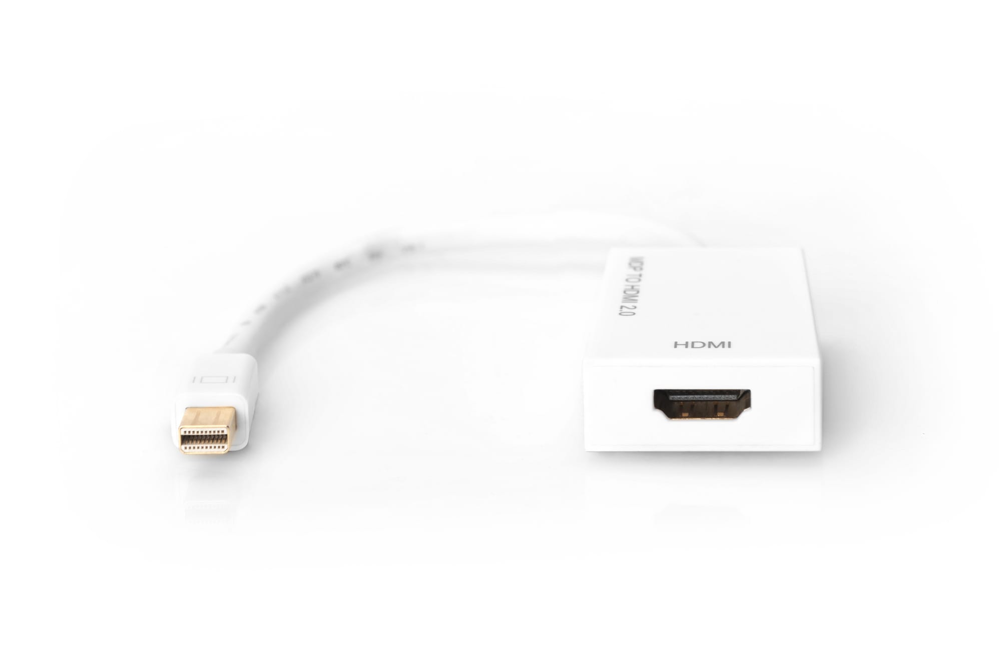 DIGITUS DisplayPort Adapter/Konverter,mini DP-HDMI Typ A St/Bu, 0,2m, gold/wei&szlig;