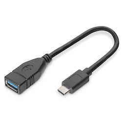 DIGITUS USB Type-C Adapter/Konverter, USB-Typ-C auf USB-A, 0,15m, schwarz