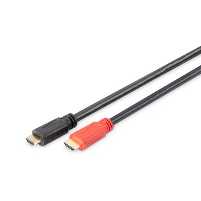 HD Schwarz günstig Kaufen-DIGITUS HDMI High Speed mit Ethernet Anschlusskabel 10m. DIGITUS HDMI High Speed mit Ethernet Anschlusskabel 10m <![CDATA[• Anschlusskabel mit Ethernet und Signalverstärker • Anschlüsse: HDMI auf HDMI • Farbe: schwarz, Länge: 10,0m • Signalvers