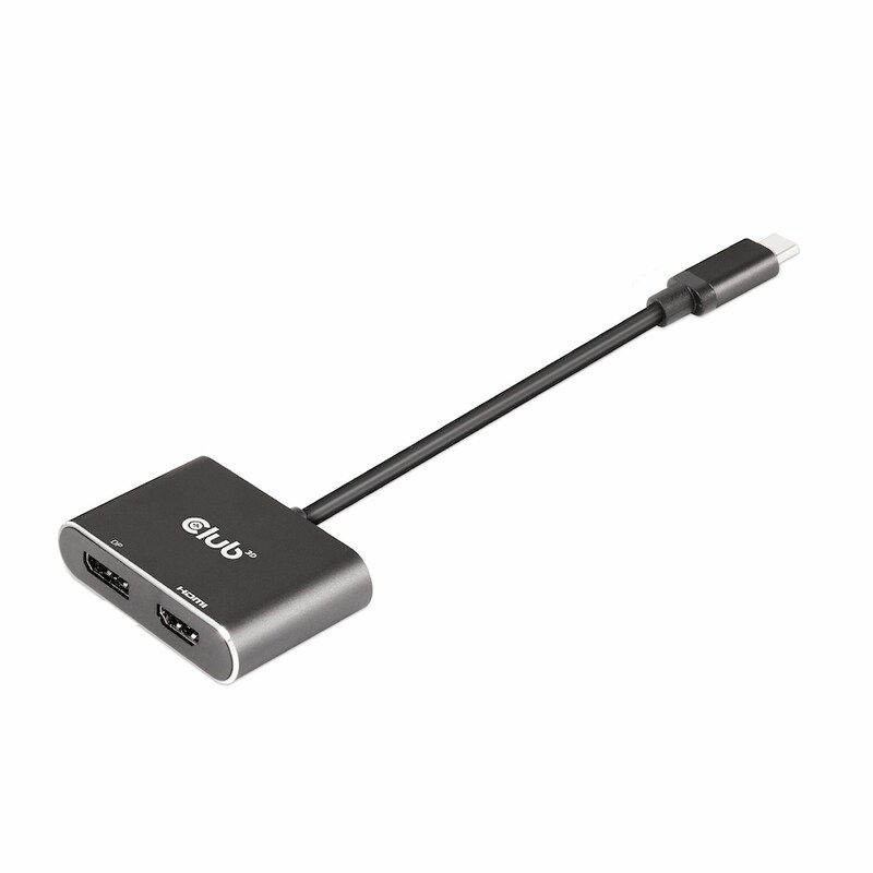 Club 3D USB 3.2 Gen2 Typ-C auf DisplayPort und HDMI St./B. 4K60Hz 0,2m schwarz