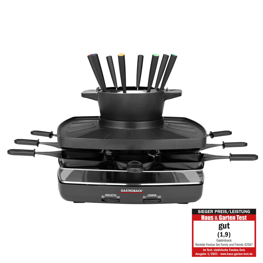 Gastroback 42567 Raclette Fondue Set Family and Friends