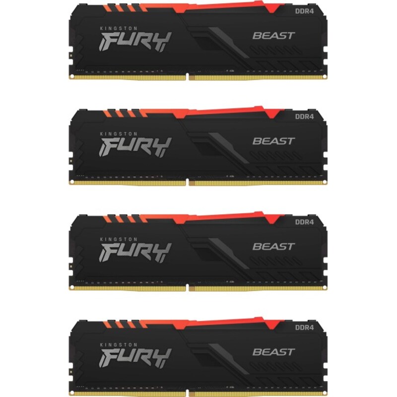 32GB (4x8GB) KINGSTON FURY Beast RGB DDR4-2666 CL16 RAM Gaming Arbeitsspeicher