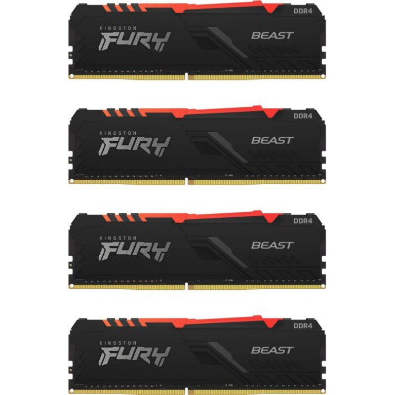 32GB (4x8GB) KINGSTON FURY Beast RGB DDR4-3200 CL16 RAM Gaming Arbeitsspeicher