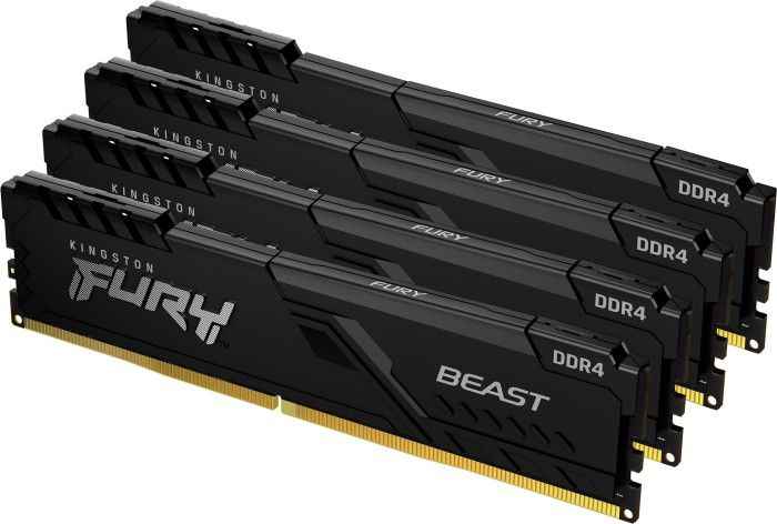 16GB (4x16GB) KINGSTON FURY Beast DDR4-2666 CL16 RAM Gaming Arbeitsspeicher