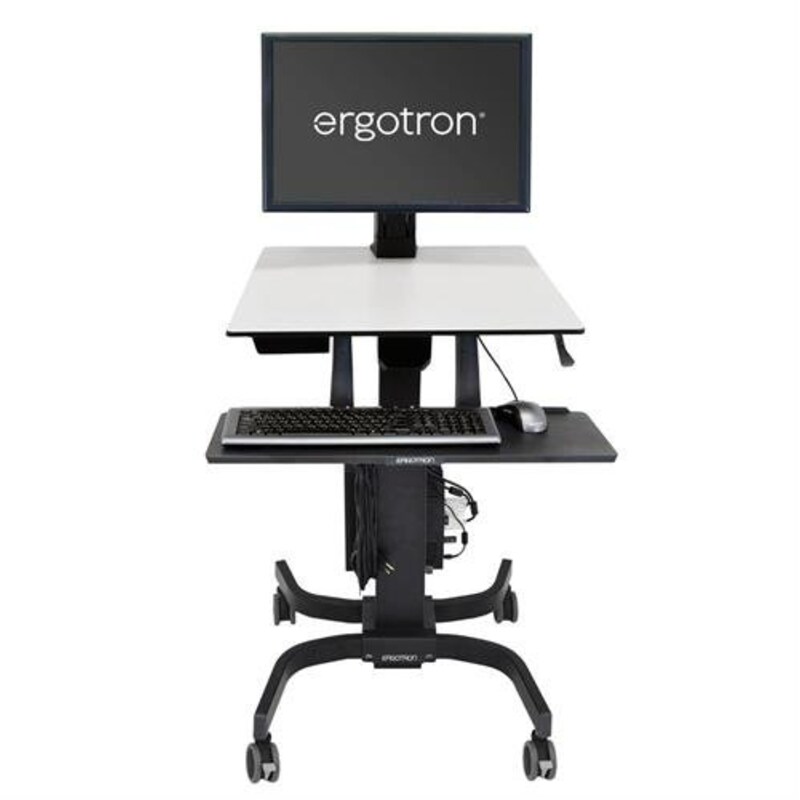 Ergotron WorkFit-C Single LD mobiler Steh-Sitz Arbeitsplatz bis 30" TFT