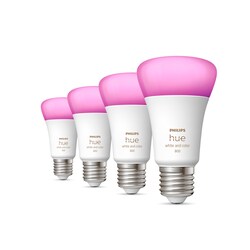 Philips Hue White &amp;amp; Col. Amb. E27 Viererpack 4x570lm 60W