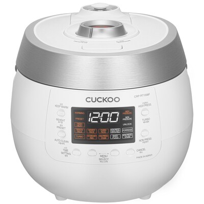 EDELSTAHL REISKOCHER günstig Kaufen-CUCKOO CRP-RT1008F Reiskocher Dampfdruck 1800ml, 10 Portionen. CUCKOO CRP-RT1008F Reiskocher Dampfdruck 1800ml, 10 Portionen <![CDATA[• 1090W elektrischer Reiskocher, für jede Sorte Reis geeignet • 1,08l Füllmenge bis 6 Personen • Edelstahl, BPA-f