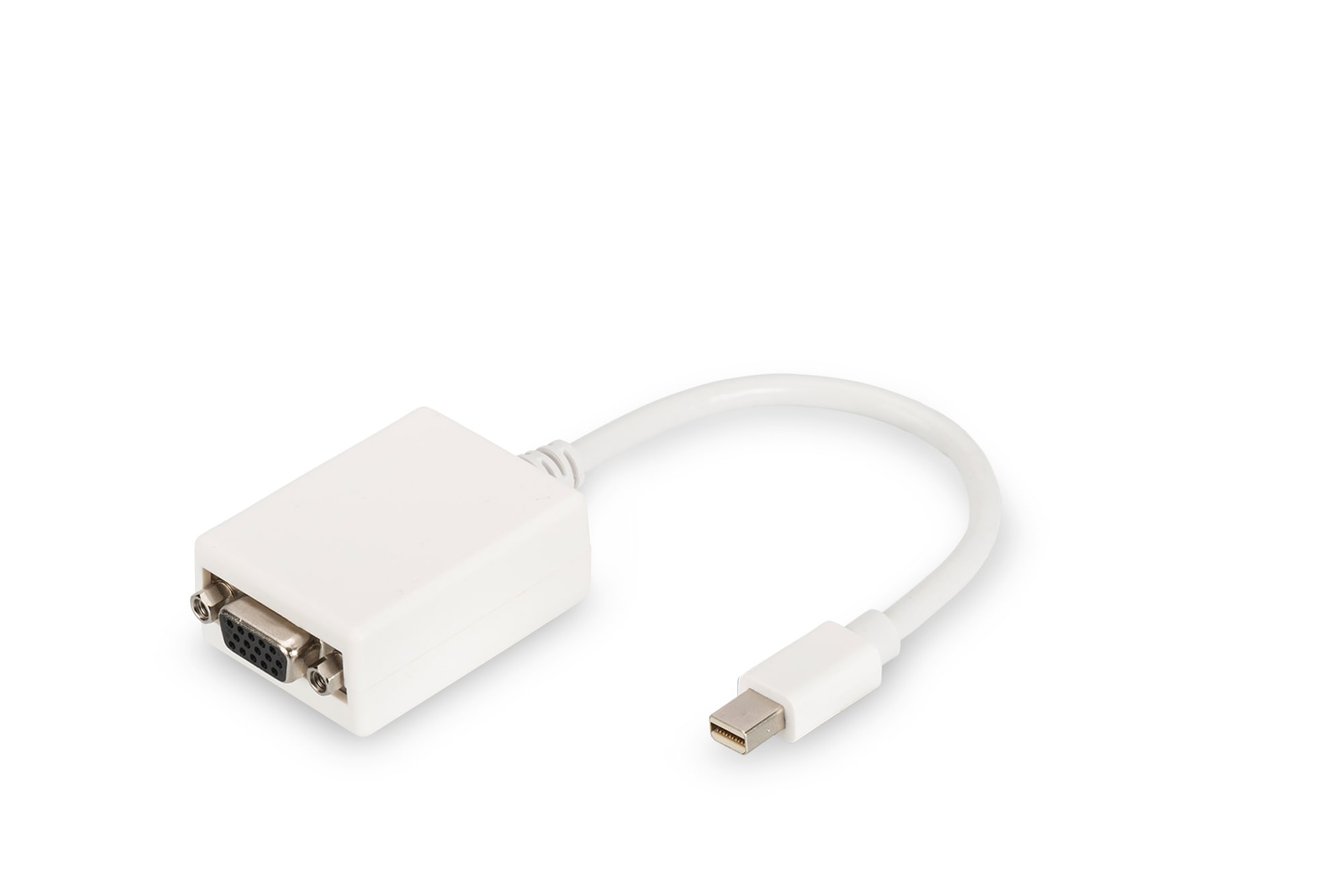 DIGITUS DB-340407-001-W DisplayPort Adapterkabel, mini DP - HD15 St/Bu, 0.15m