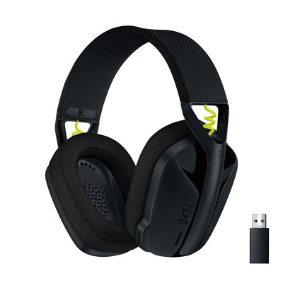 Kabellos PC günstig Kaufen-Logitech G435 Kabelloses Gaming Headset Schwarz. Logitech G435 Kabelloses Gaming Headset Schwarz <![CDATA[• Anwendungsbereich: Gaming, Kopfbügel beidseitig • Kabellos, Schwarz, 165g • PC/ Notebook, USB-Anschluss, PlayStation4, PlayStation5 • Digi