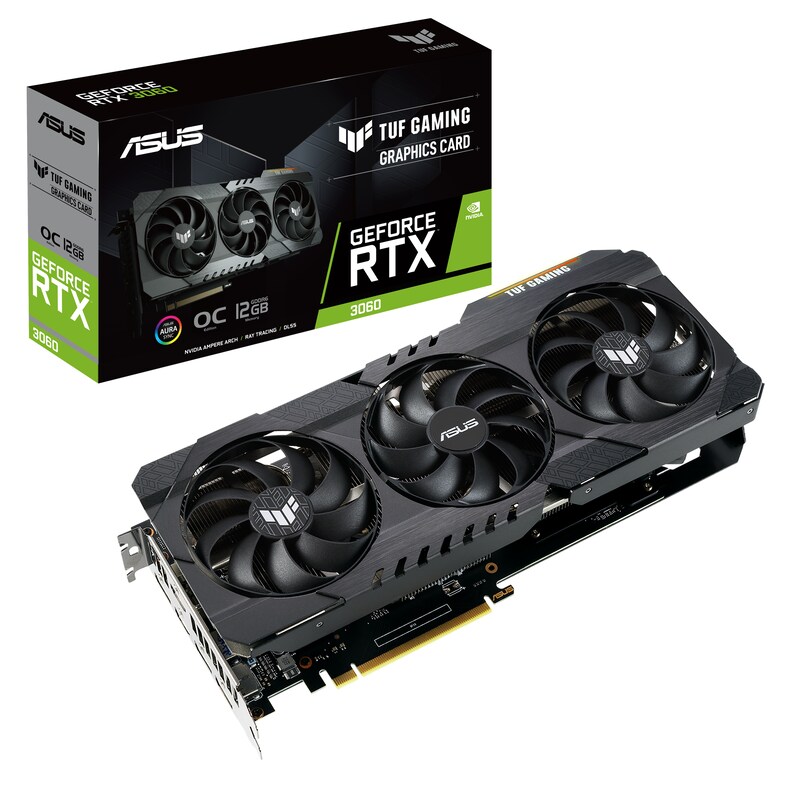 ASUS TUF GeForce RTX 3060 Gaming OC V2 Grafikkarte 12GB GDDR6, 2xHDMI, 3xDP