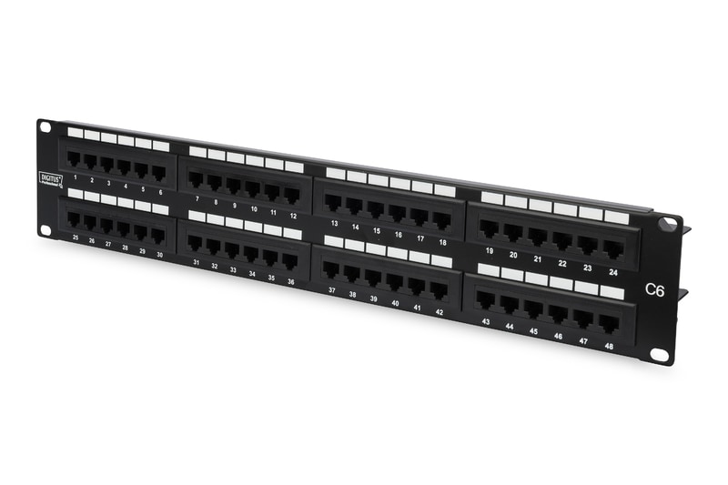 Digitus Patch Panel 48,3cm 19Zoll 48Port Cat6 geschirmt 2HE