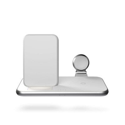 mit AirPods günstig Kaufen-Zens Aluminium Series 4 in 1 Stand + Watch + 45W Ladegerät 2x 10W Qi weiß. Zens Aluminium Series 4 in 1 Stand + Watch + 45W Ladegerät 2x 10W Qi weiß <![CDATA[• Ladestation für iPhone, Airpods und Apple Watch + USB-Gerät mit 45W •