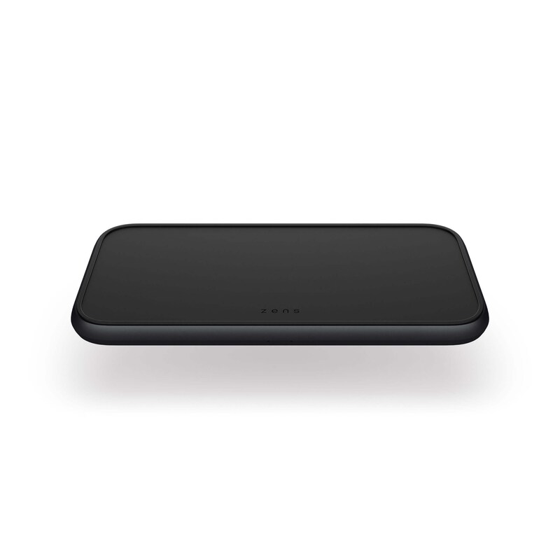 Zens Aluminium Series Dual 5-Spulen + USB-C Ladegerät 45W 2x 10W Qi schwarz