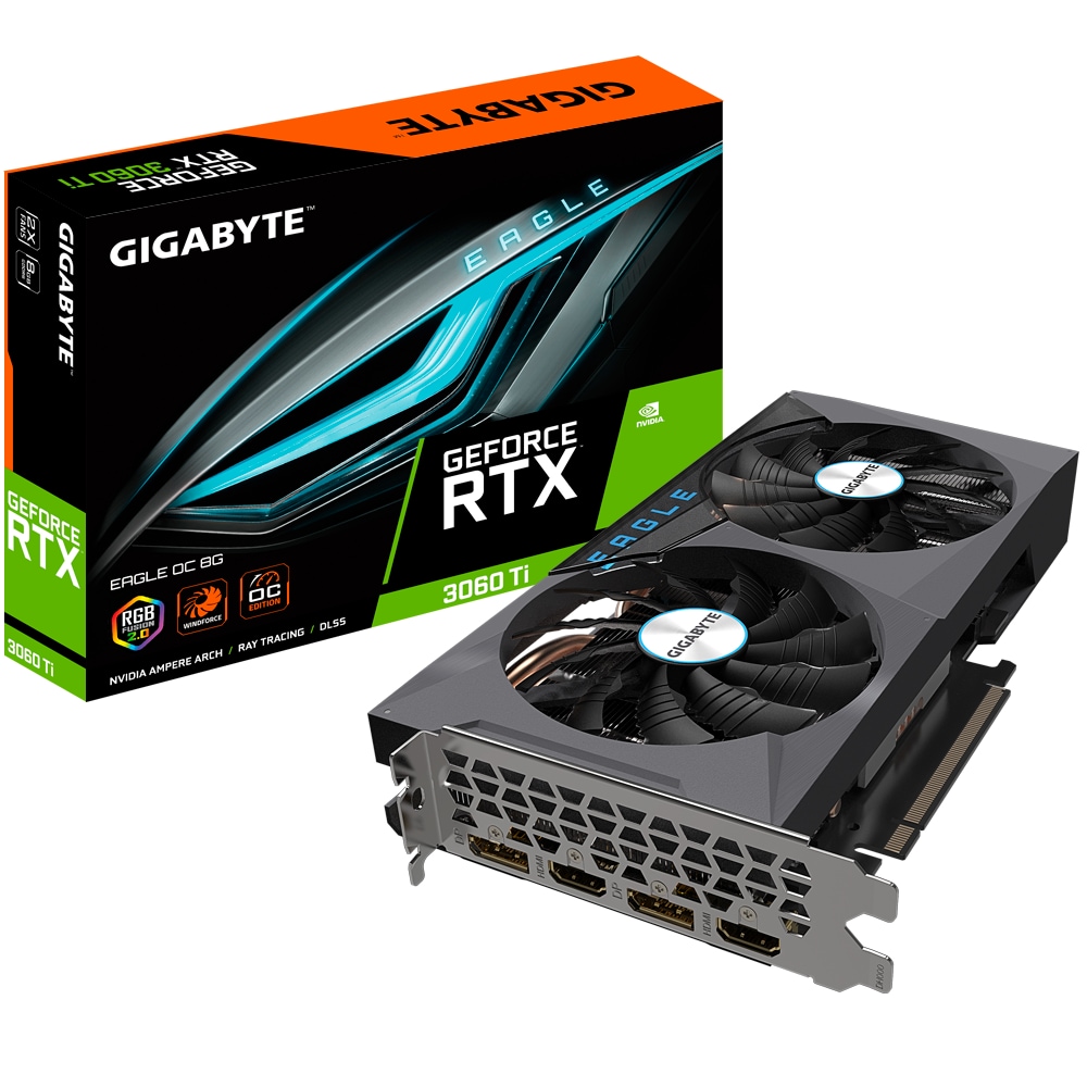 GIGABYTE GeForce RTX 3060Ti Eagle R2.0 8GB GDDR6 Grafikkarte 2xHDMI, 2xDP