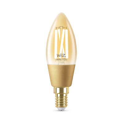 LED Lampe günstig Kaufen-WiZ 25W E14 Kerzenform Filament Amber (TW) Einzelpack. WiZ 25W E14 Kerzenform Filament Amber (TW) Einzelpack <![CDATA[• Austauschtype: LED-Lampe / Sockel: E14 • Leistung: 4,9 Watt als Ersatz für 50 Watt • Energieeffizienzklasse: G • Gewichteter E