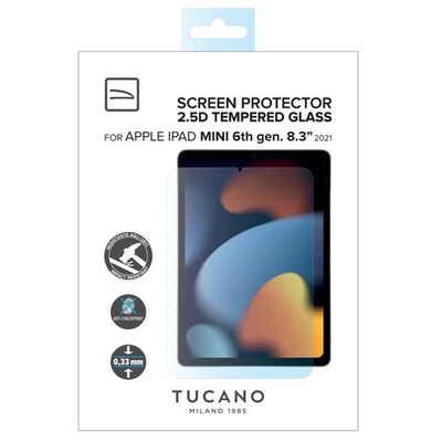 iPad 2 günstig Kaufen-Tucano Displayschutz aus gehärtetem Glas für iPad mini 6. Gen. (8,3" 2021). Tucano Displayschutz aus gehärtetem Glas für iPad mini 6. Gen. (8,3" 2021) <![CDATA[• für iPad mini 6. Gen. (8,3