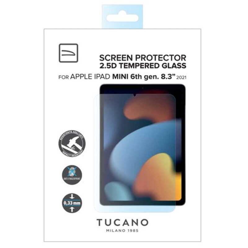 Tucano Displayschutz aus gehärtetem Glas für iPad mini 6. Gen. (8,3" 2021)