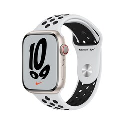 Apple Watch Series 7 Nike LTE 45mm Aluminium Sternenlicht Sportarmband Platinum