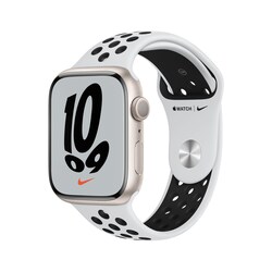 Apple Watch Series 7 Nike GPS 45mm Aluminium Sternenlicht Sportarmband Platinum
