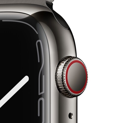 Apple Watch Series 7 LTE 45mm Edelstahlgehäuse Graphite Milanaise Graphite