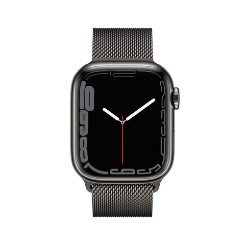 Apple Watch Series 7 LTE 41mm Edelstahlgehäuse Graphite Milanaise Graphite