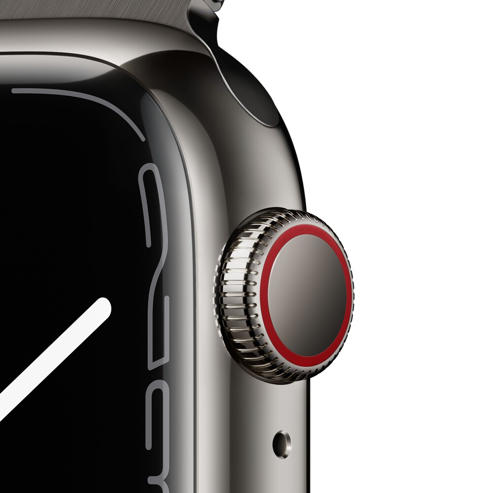 Apple Watch Series 7 LTE 41mm Edelstahlgehäuse Graphite Milanaise Graphite