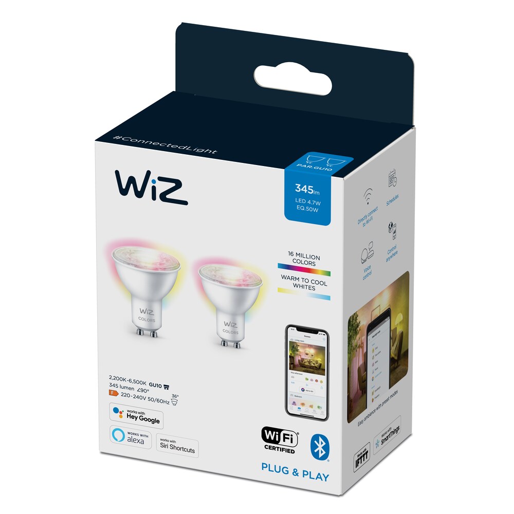 WiZ 50W GU10 Spot Tunable White &amp; Color Doppelpack