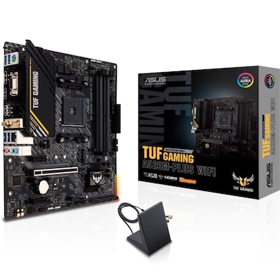 WiFi/Smart günstig Kaufen-ASUS TUF A520M-Plus WIFI mATX Mainboard Sockel AM4 M.2/USB3.2/HDMI/D-Sub/WIFI. ASUS TUF A520M-Plus WIFI mATX Mainboard Sockel AM4 M.2/USB3.2/HDMI/D-Sub/WIFI <![CDATA[• mATX Mainboard mit Sockel AMD AM4 für AMD Ryzen 5-CPU • AMD A520-Chipsatz, Radeon 