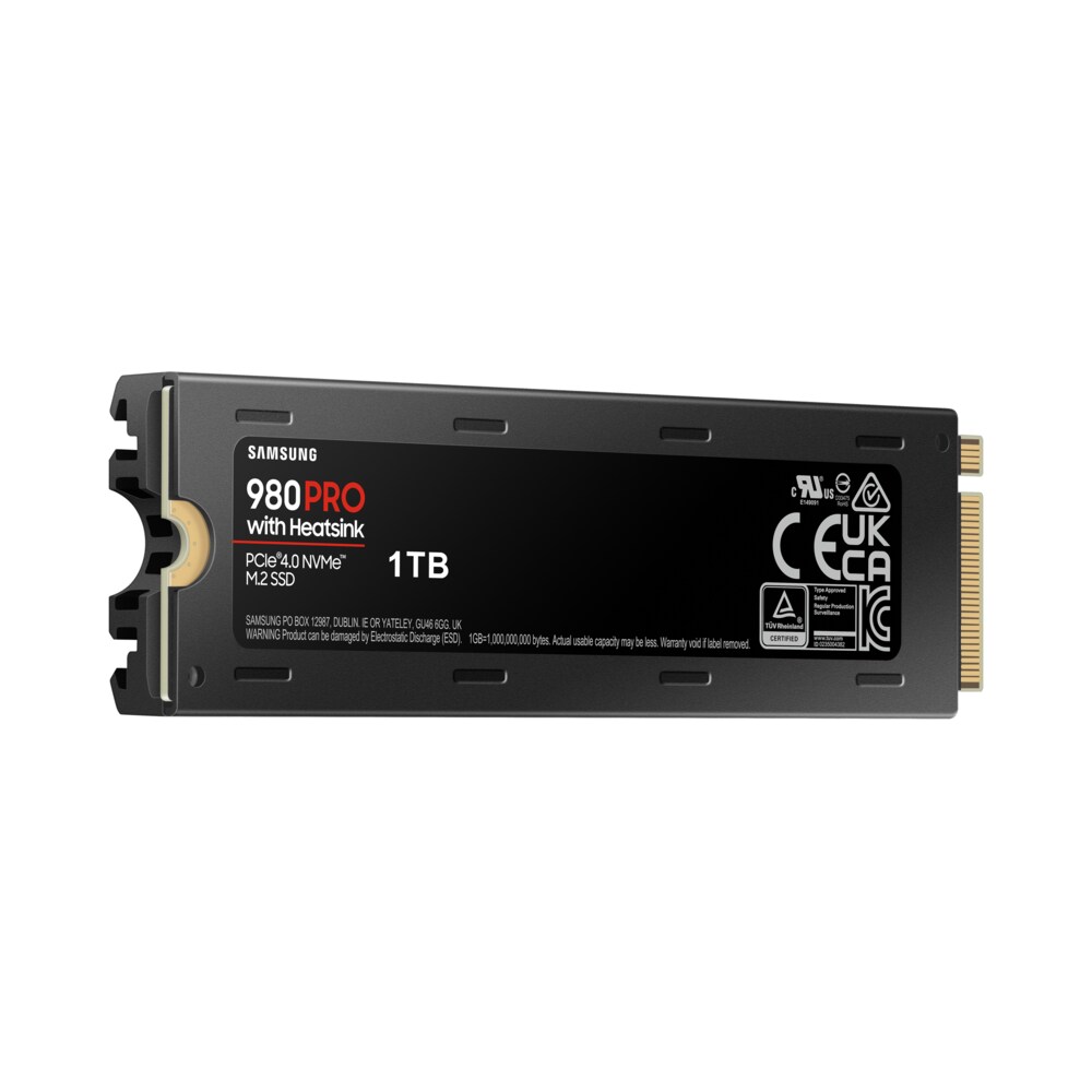 Samsung 980 PRO NVMe SSD 1 TB M.2 PCIe 4.0 3D-NAND TLC mit Kühlkörper