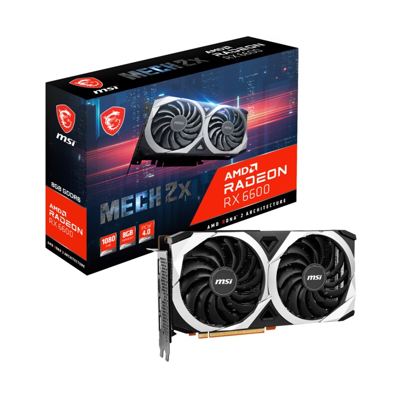MSI AMD Radeon RX 6600 Mech 2X 8GB Grafikkarte GDDR6 HDMI/3x DP
