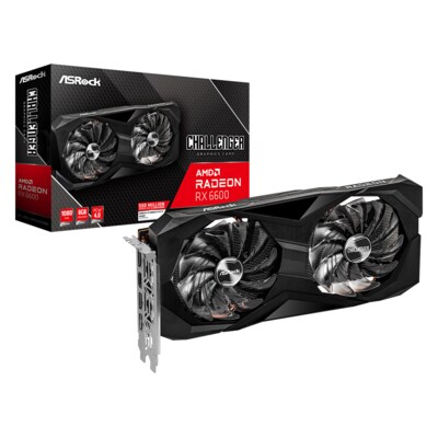 RAM Memory günstig Kaufen-ASROCK AMD Radeon RX 6600 Challenger D Grafikkarte 8GB GDDR6 HDMI, 3x DP. ASROCK AMD Radeon RX 6600 Challenger D Grafikkarte 8GB GDDR6 HDMI, 3x DP <![CDATA[• AMD Radeon RX 6600, OC Edition • 8GB GDDR6-RAM (128-bit Speicherinterface) • Core/Memorytak