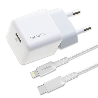 USB quick günstig Kaufen-4smarts Netzladegerät VoltPlug Mini PD 30W QuickCharge AFC USB-C/Lightning weiß. 4smarts Netzladegerät VoltPlug Mini PD 30W QuickCharge AFC USB-C/Lightning weiß <![CDATA[• Lade mit 30W Super-Power • Schutz vor z.B. Überladung, Üb