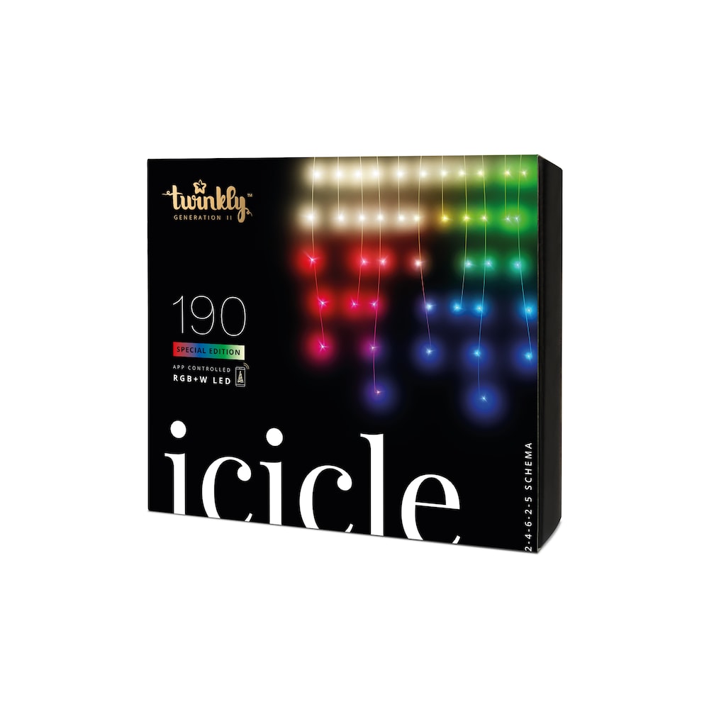twinkly Smarte Lichterkette ICICLE mit 190 LED RGBW, 5m, WiFi, IP 44
